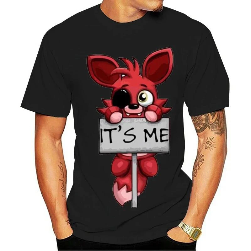 

Kawaii FNAF Plush Foxy Men T Shirt Summer Hip Hop t shirt Pre-Cotton O-Neck tshirt Man Brand Clothing Teenage Short Sleeve