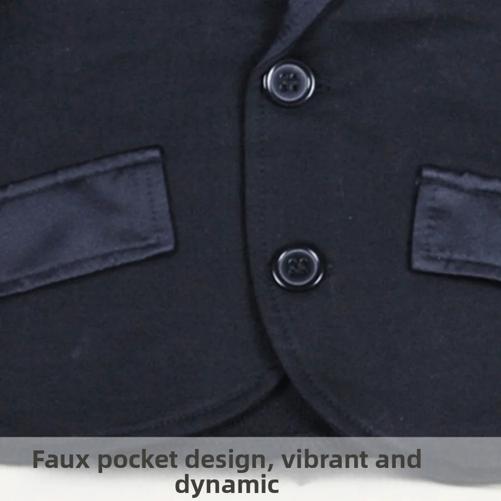 2Pcs/Set Black Tuxedo Gentleman Boss Baby Clothes Striped Vest Bow Tie Kids Boy Suit Set Romper Bodysuit Outerwear Set