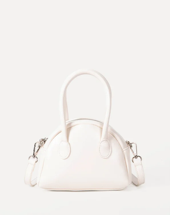 Elegante mini borsa bowling donna a tracolla stile lucido moda_voghion.com