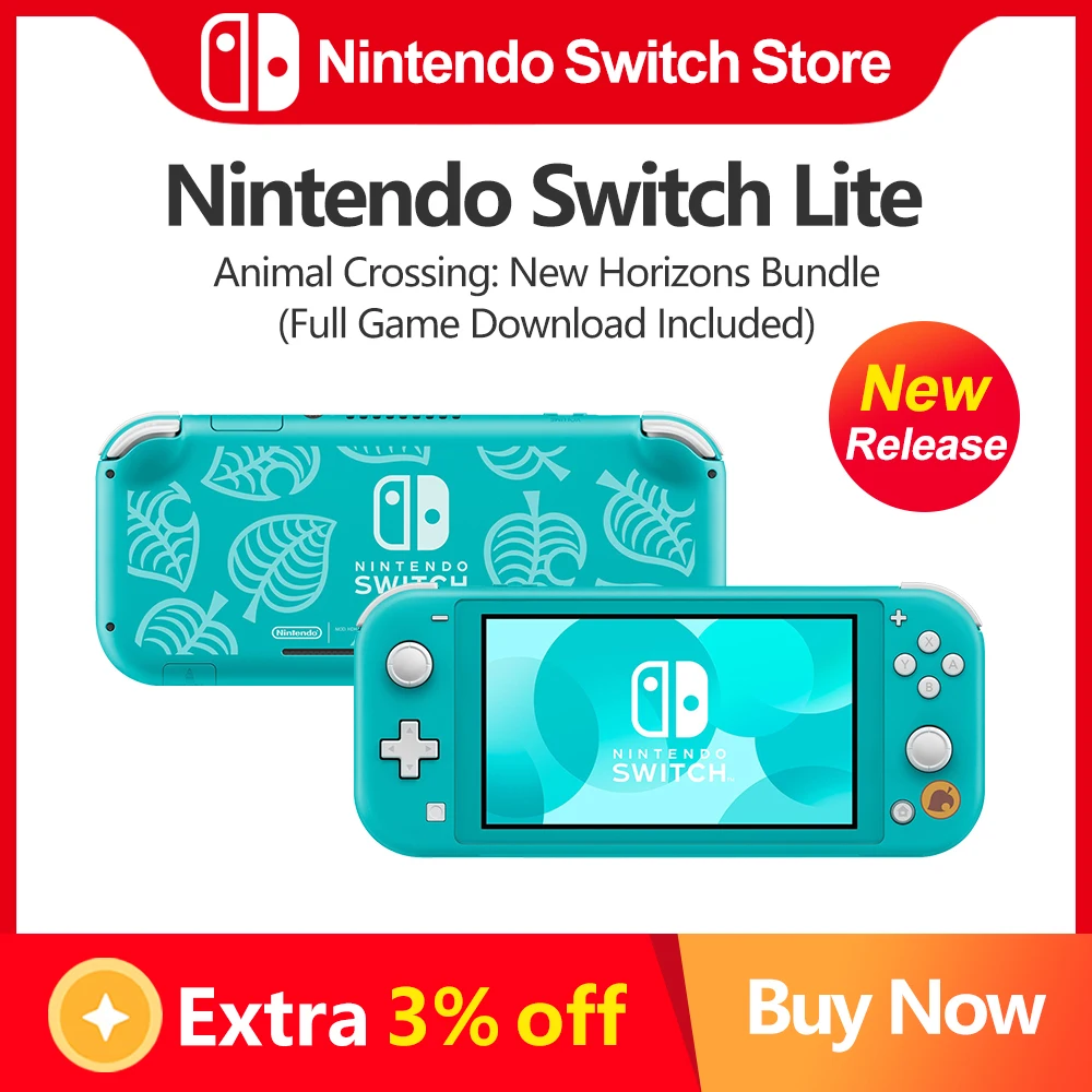 Nintendo Switch Lite Animal Crossing: New Horizons Bundle (Download Completo Del Gioco Incluso) Console Di Gioco Portatile A Più Colori