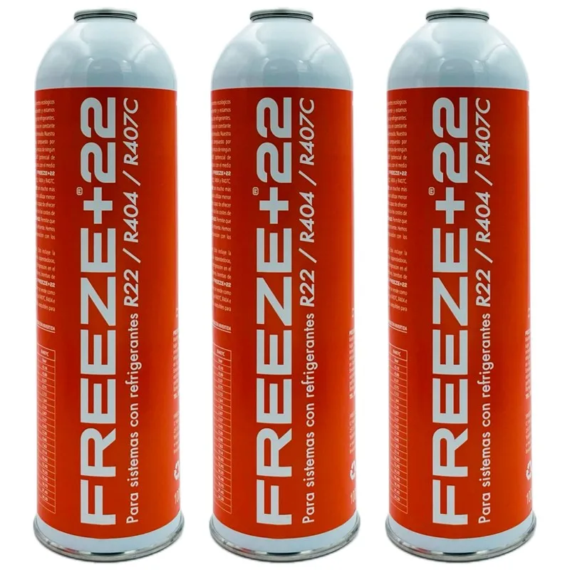 Confezione Da 3 Bottiglie Di Gas Refrigerante Eco-Friendly Freeze + 22 R22-R404-R407C