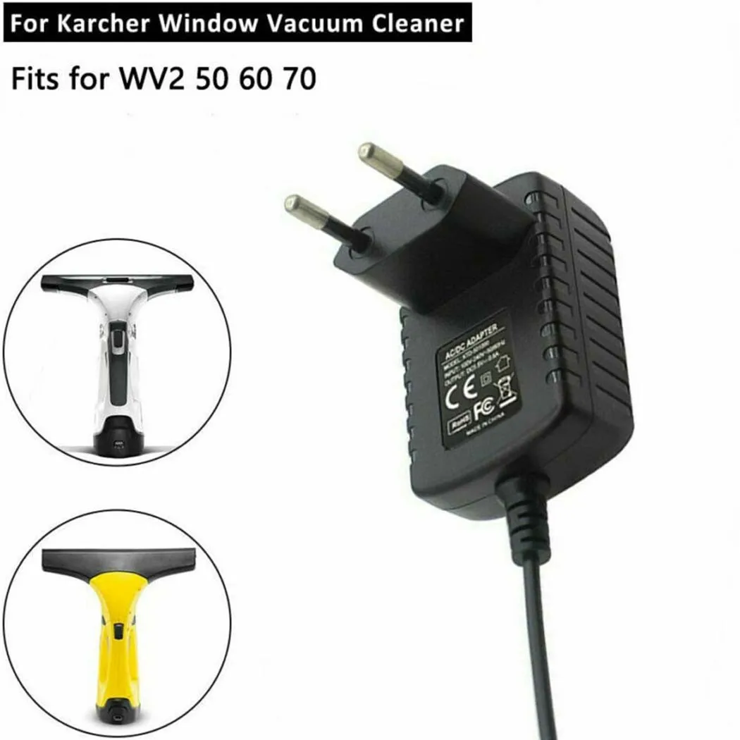 Cargador de batería al vacío, Cable de alimentación para Karcher Wv50 / Wv55 / Wv60 / Wv70 / Wv75 / Wv2/Wv5, AD-Portable, 1 piezas Vac