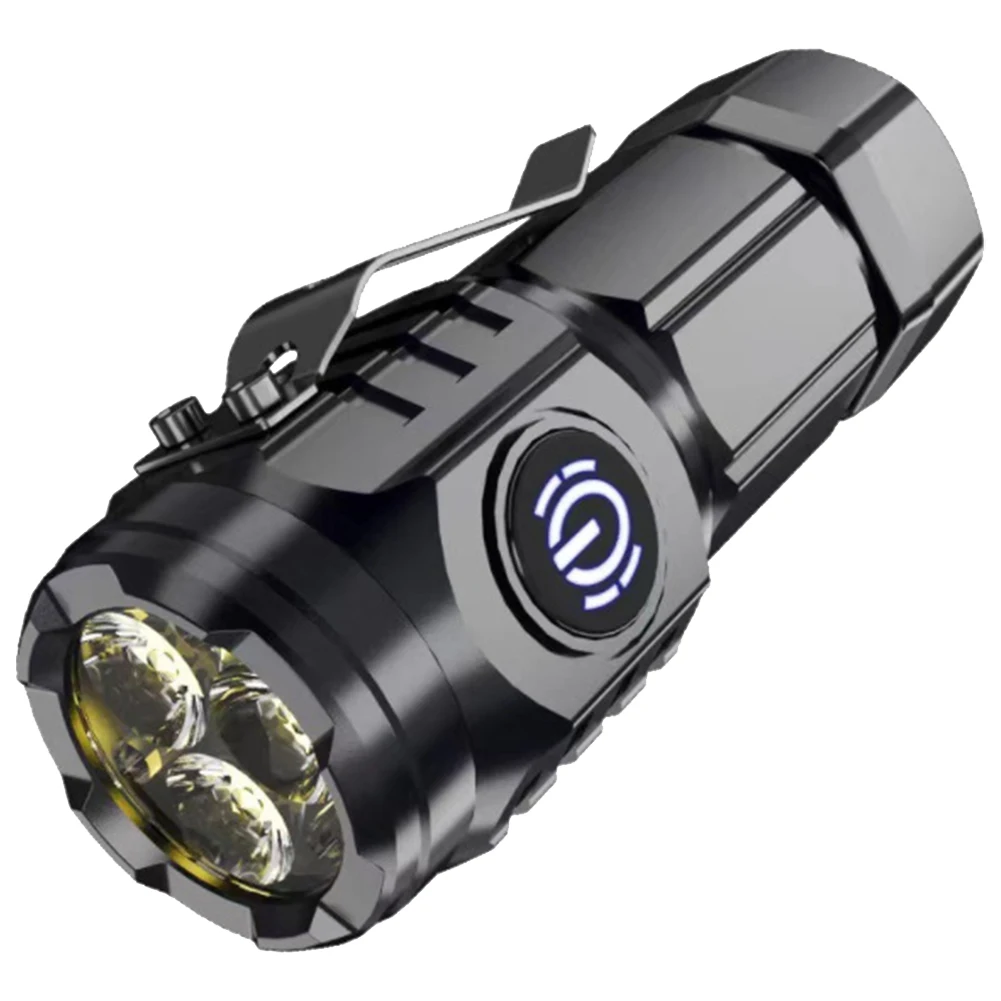 밝은 LED 방수 고출력 손전등 토치, 20W 고루멘 미니 손전등, USB 충전식 18350 배터리