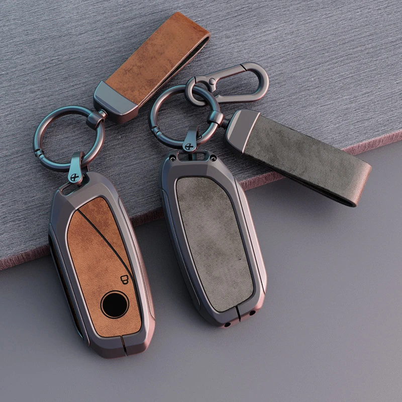 

Zinc Alloy Leather Smart Key Case for BMW I7 X7 G07 LCI IX I20 X1 U11 7 Series G70 G09 XM U06 G81 M3 2023 Key Cover Fob Keychain