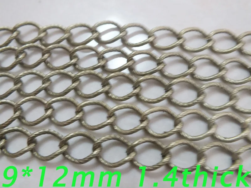 

50m . Jewelry Chain 9*12mm 1.4mm thick Bronze Antique Brass Cross Link Chains Jewelry Findings Accessories Nickel Free!!