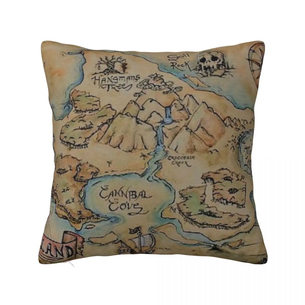 

Neverland map vintage Throw Pillow ornamental pillows Room decorating items Christmas Covers For Cushions