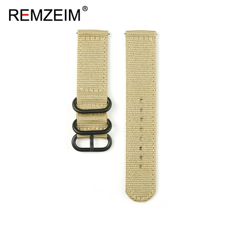 Versatile Quick Release Nylon Watch Strap with Black Ring Buckle