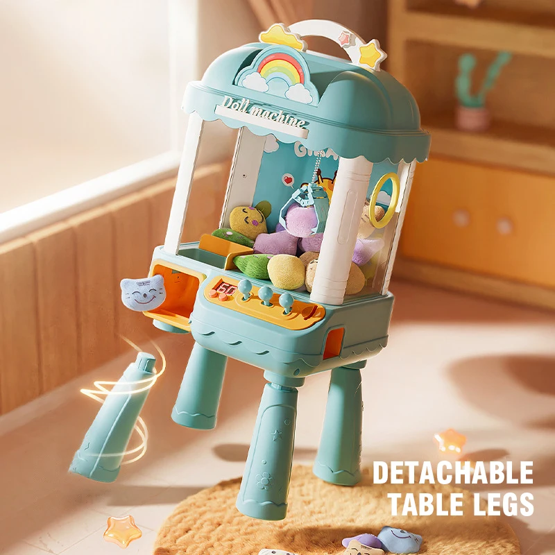 Claw Machine for Kids Doll Machine Toy for Kids Mini Cartoon Claw Crane Machines with Light Music Home Doll Grasping Machine