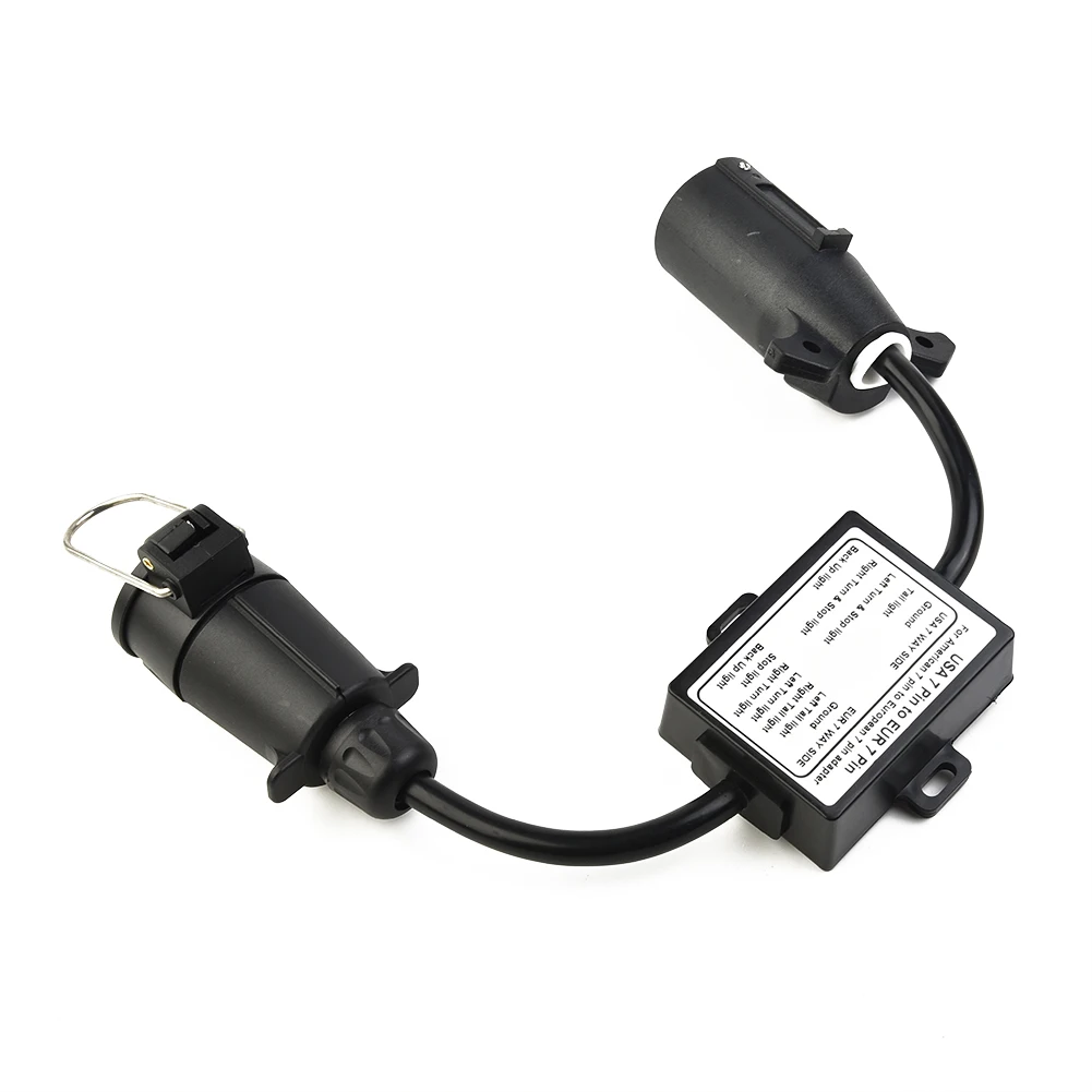 7 Way Blade Socket To EU 7 Pin Round Plug Trailer Light Converter For EU Trailer Light Converter Car Accessories Converter Replacement Parts 7 Way