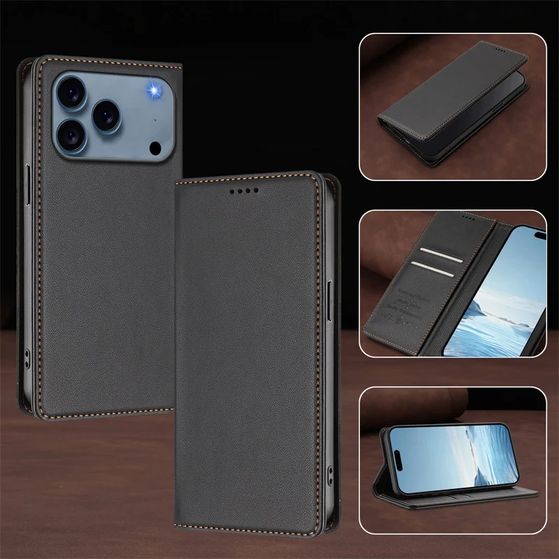 Luxury Magnetic Flip PU Leather Wallet Phone Case with Anti-Theft and Anti-Fall Protection