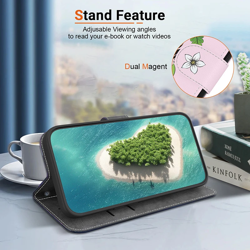 Enhanced Stand Flip Wallet Case with Painted Pattern Design