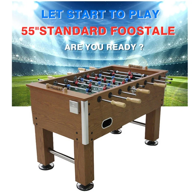 Large Standard Soccer Gaming Table, Professional Hand Football Game Table, Wooden Indoor for Adults, 55"