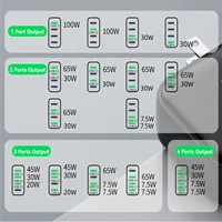 4-Ports 3C1A 100W GaN PD Fast Charger – PPS Enabled PD Wall Adapter Fast Charging Multiple Devices for Macbook, Ipad, Iphones 5