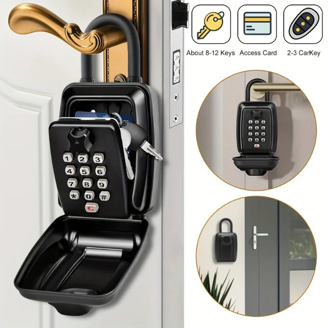 Hanging Key Lock Safe Secret Storage Box Password Security Lock No Key Required Home Office Key Portable Combination Box Storage 2