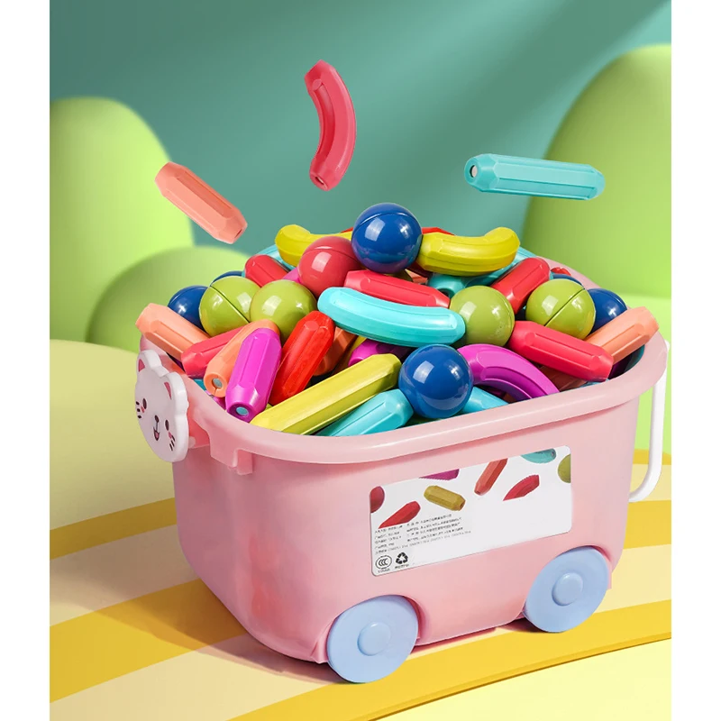 77 Pièces-Jeu De Bâtons Magnétiques Pour Enfants, Blocs De Construction