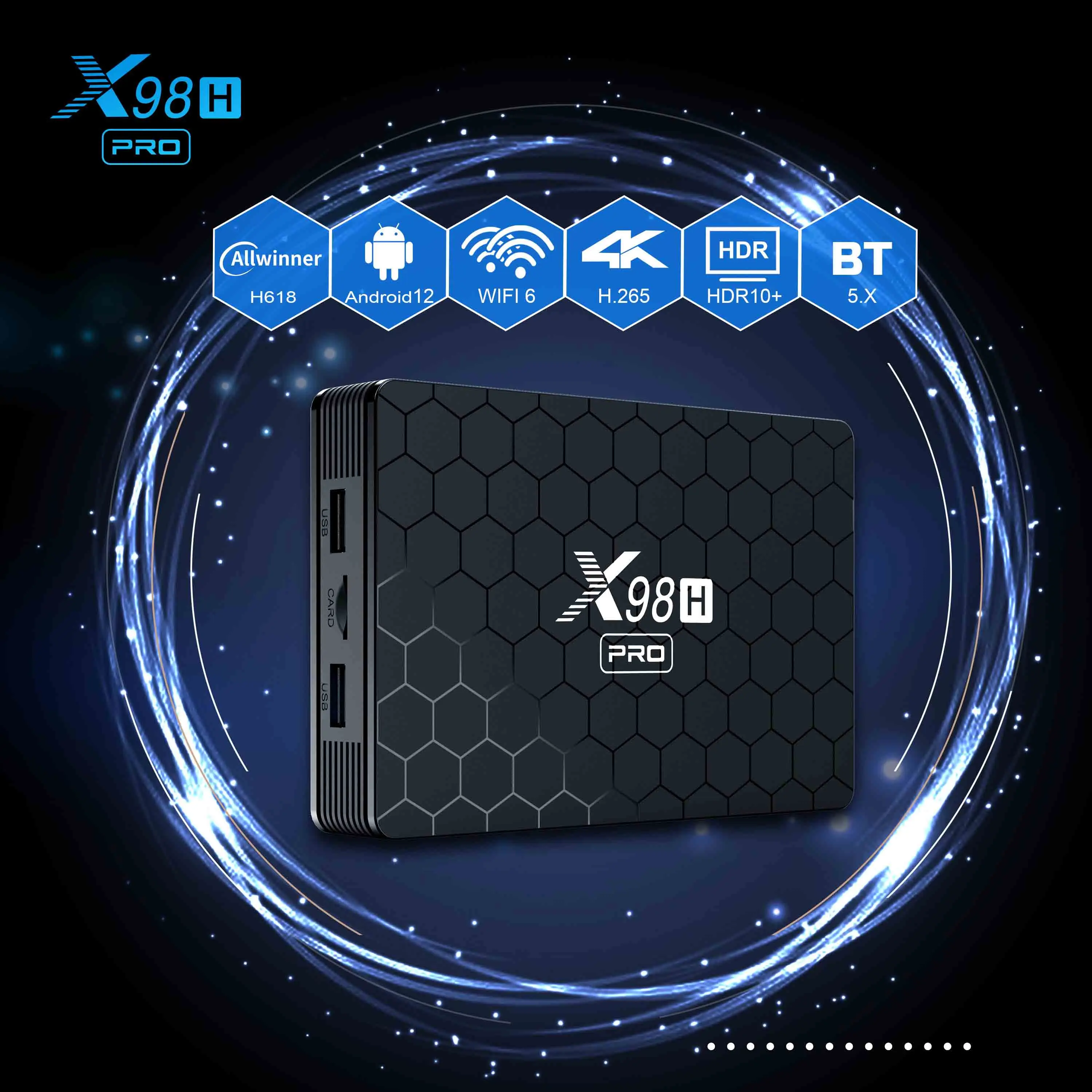 Smart TV Box TV Box Streaming Media Player X98H PRO Smart TV BOX Android 12.0 Allwinner H618 2.4G 5G Dual Wifi 4K 6K 4GB 32G 64GB 1000M BT Media Player Set Top Box TVBOX