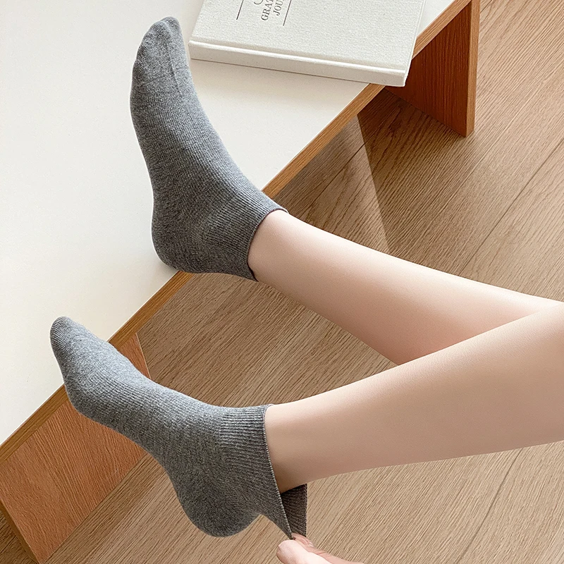 Socks For Women New Spring Summer Plain Casual Classic Socks Short Female Comfort Absorb Sweat Ankle Socks Simple Style - 3