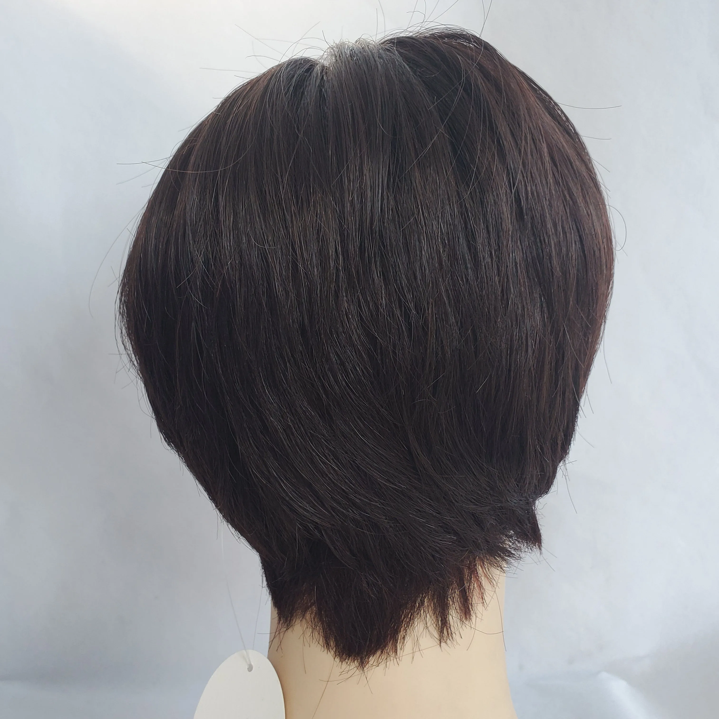 자연스러운 짧은 단발 가발, 앞머리 있는 여성용 데일리 캐주얼 패션 가발, 내열성 기본 캡, 10인치