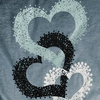 Alternative view of 2024 Women's Round Neck Short Sleeve T-Shirt Love Pattern Top Women's Casual T-Shirt Y2K Fashion Breathable Short Sleeve