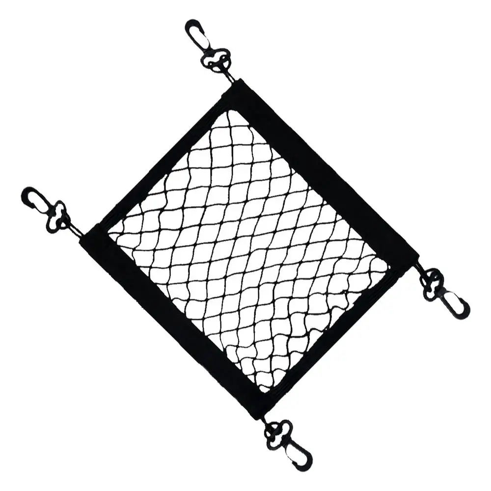 Motorcycle Cargo Net Polyester High Elastic Cargo Net with 4 Adjustable Hooks 360 Degree Rotatable Motorcycle Supplies