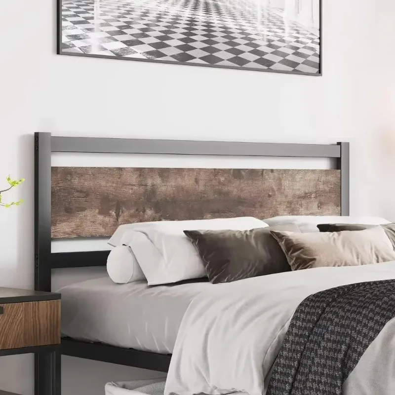 Only Wooden Headboard with Metal Flat Noodles Sturdy and Simple Easy To Assemble Double XL/large/extra Large (large)