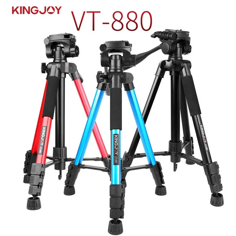 

KINGJOY VT-880 3 Colors Tripod For Video Camera Stand Professional Micro Single Support Monopod for DSLR Camera Mobile Phone