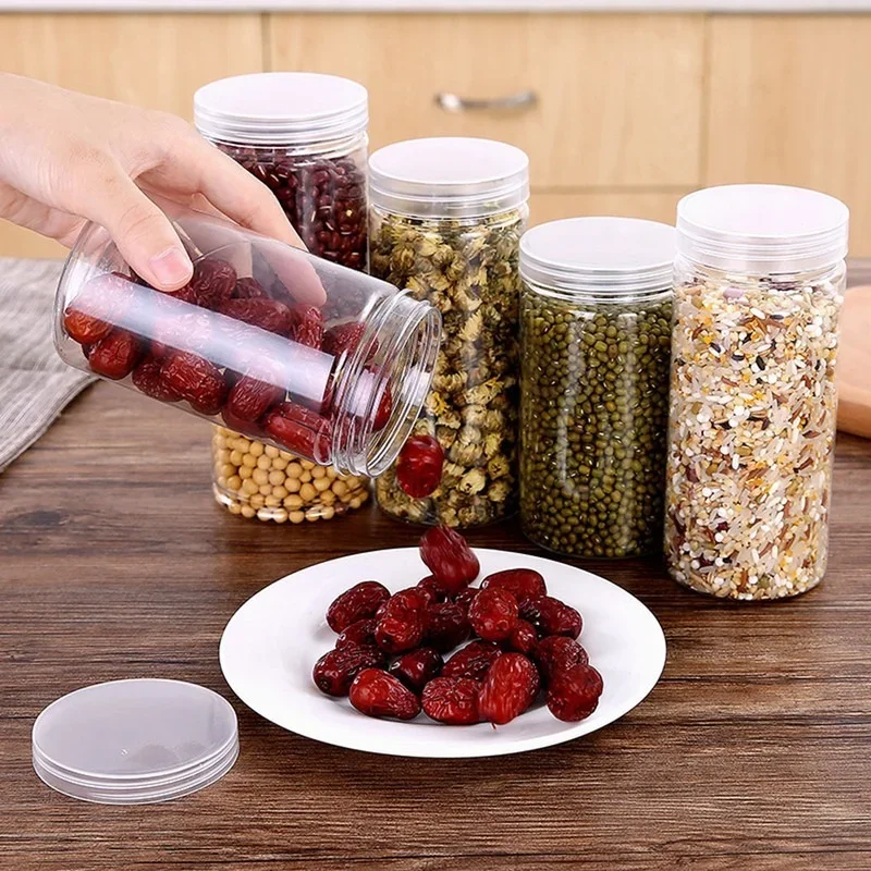 250ML-1000ML Plastic Food Jars Kitchen Cookie Sealed Cans Kitchen Storage Organization Food Storage Box Dried Grains Tank storage box storage jar storage tank storage can storage sets household storage sets