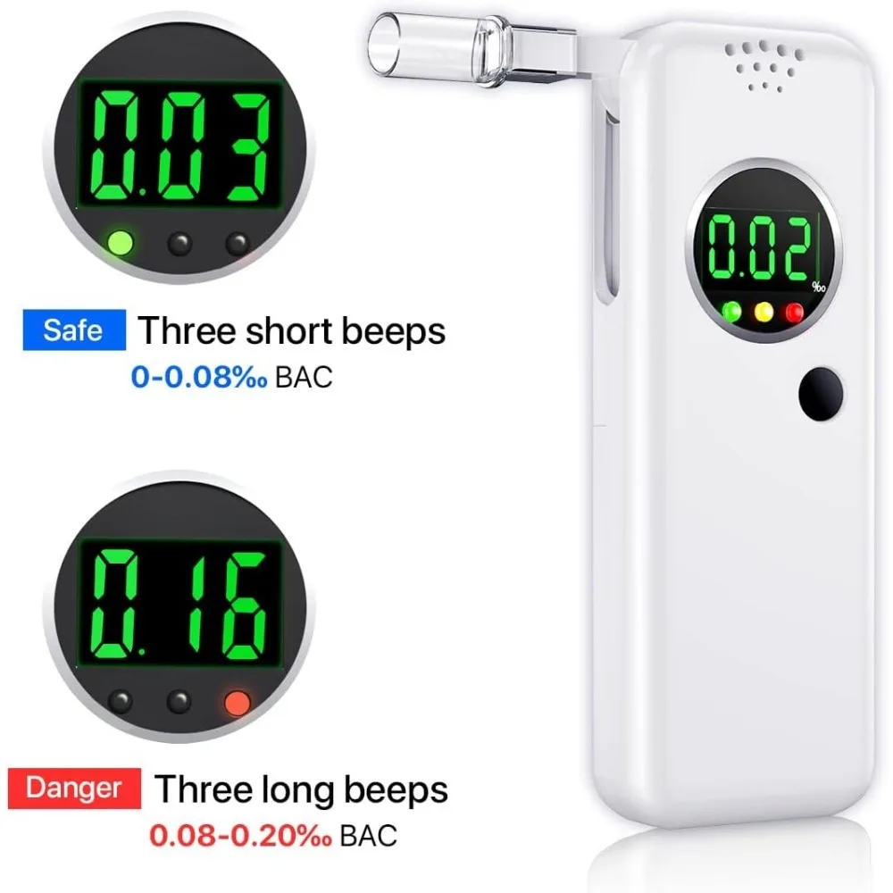LCD Screen Alcohol Tester Digital Alcohol Detector Breath Tester Breathalyzer Police Alcotest Handheld