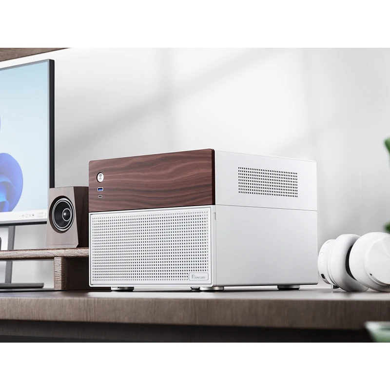 JONSBO N4 Mini NAS Case M-ATX Motherboard SFX Power 6 Large and 2 Small Hard Disk Bit 120mm*1 Fan Home Office Server PC Chassis