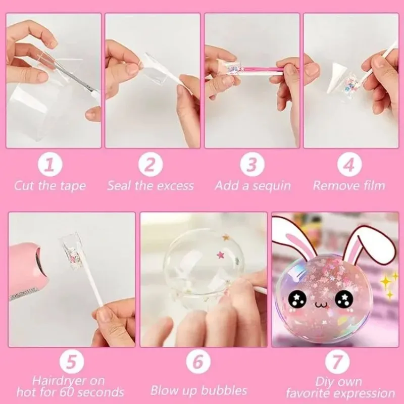 블로우 버블 테이프 비 마킹 양면 접착제, DIY 공예 핀치 감압 장난감, 색상 만들기, 높은 점착성 나노 테이프