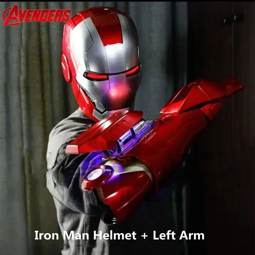 

Iron Man 1/1 Wearable Mk5 Helmet Mk7 Arm Armor Glowing Glove Mechanical Sound Effect The Avengers Remote Control Toy Model Gift