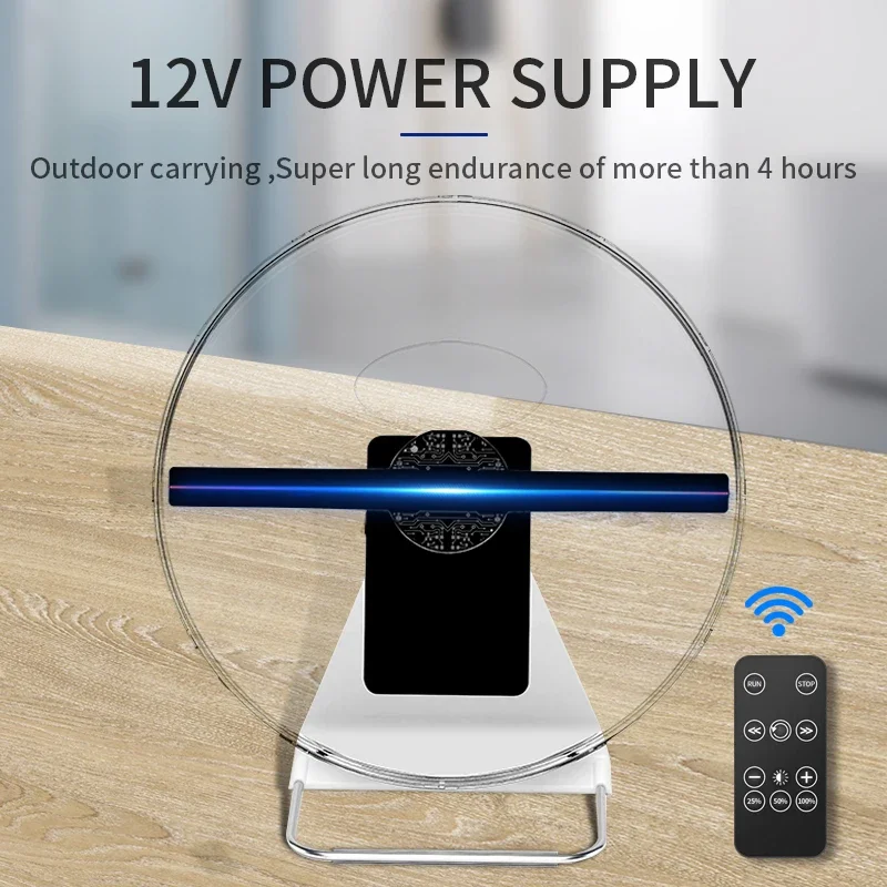 Máquina de Propaganda Projeção Holográfica, 3D Naked Eye, Capa com Wireless Mobile Power Desktop, Cool Desktop Display, 30cm