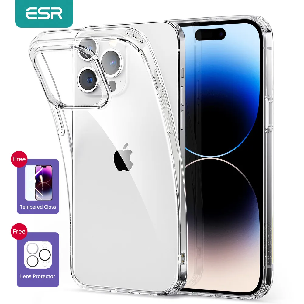 Esr Per Iphone 14 Pro Max Custodia Cover Posteriore Trasparente Per Iphone 14 Pro Custodia Trasparente Per Iphone 14 Project Zero Crystal Clear