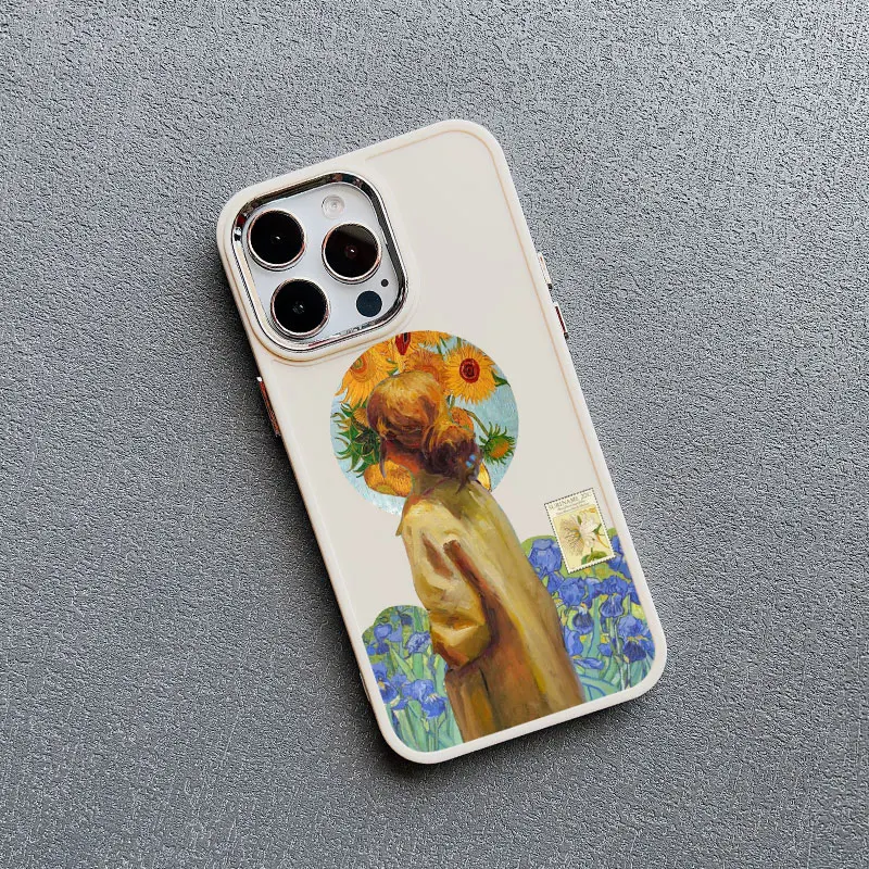 Kreative Ölgemälde Silikon Telefon Fall Für iphone 15 14 Pro Max 13 12 11 Pro Max XS XS XR 7 8 Plus SE2 Stoßfest Abdeckung shell – Detail 1