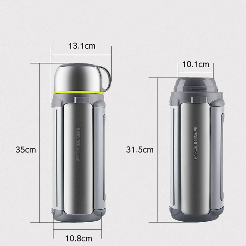 TiLiving-Pure TitaniumThermos Kettle/Pot,1.8L Large Capacity Double Layer Vacuum Drinkware,Travel Vacuum Flasks,Hot Water Bottle
