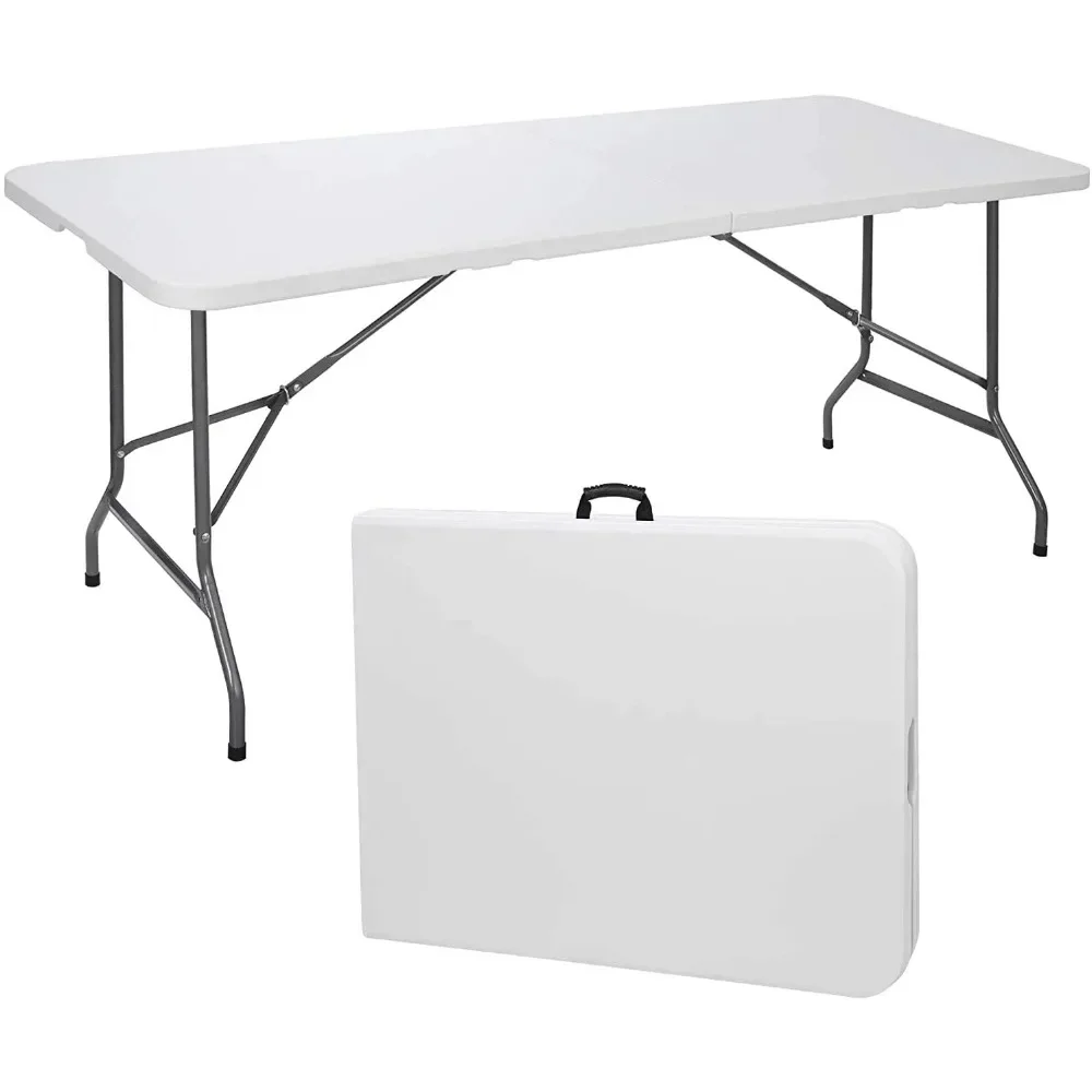 

6 FT Portable Picnic Folding Table for Indoor and Outdoor Camping Supplies 72"x30" White Freight Free Coffee Tables Car Tent