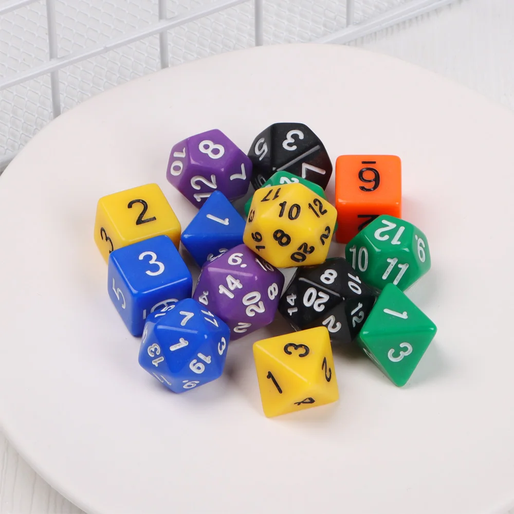 7Pcs/Set Polyhedral Dice Set For TRPG DND Board Card Math Games