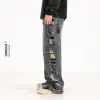 American Spring and Autumn Season Men and Women Trendy Personalized Loose Straight Jeans Couple Retro Washed Casual Pants y2k 4
