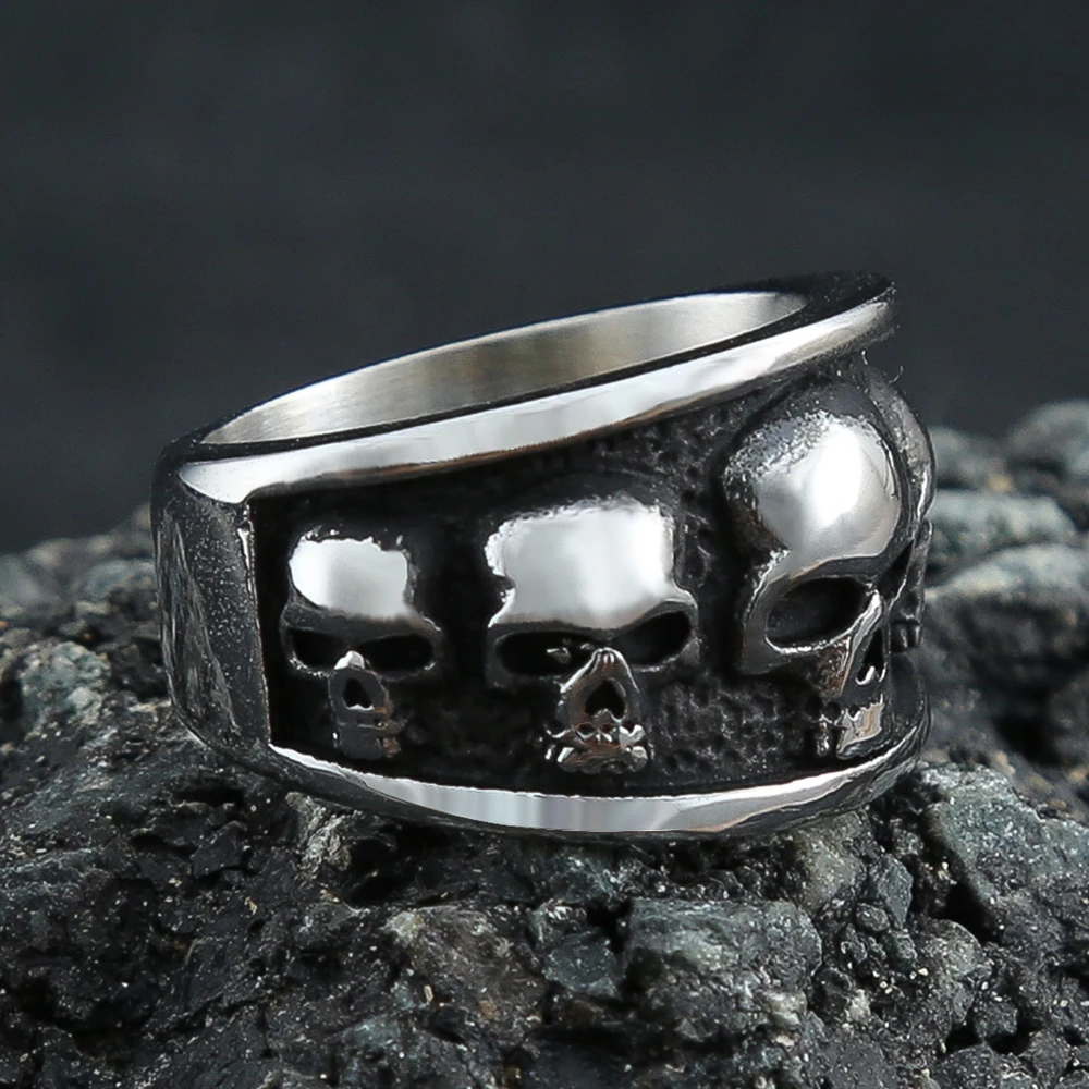 Stainless Steel Skull Rings Evil Rings Biker Jewelry Vintage