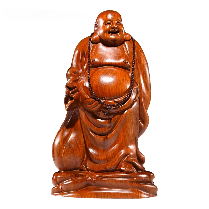 

Advanced Wood Carving Maitreya Buddha Decoration Living Room Shop Redwood Laughing Crafts feng shui