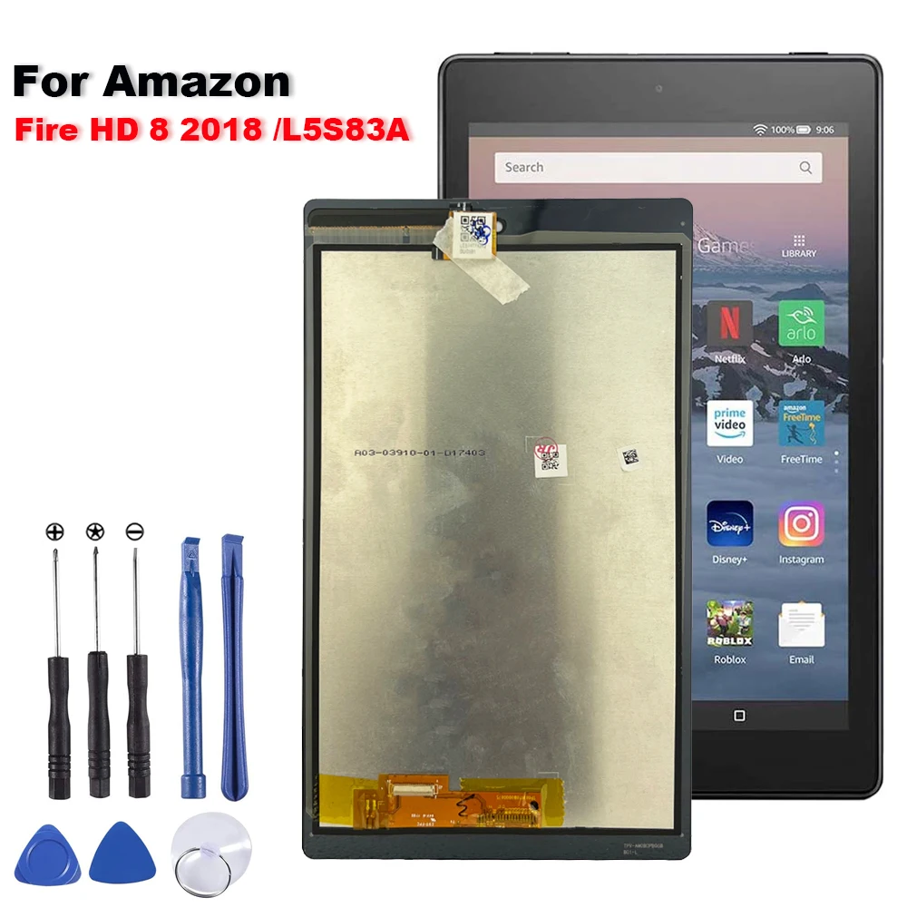 AAA+ For Amazon Kindle Fire HD 8 8th Gen 2018 (L5S83A) LCD Display Touch Screen Digitizer Glass Assembly Repair Parts aaa 8 4 display for samsung galaxy tab s 8 4 sm t707 t707 lcd display touch screen digitizer assembly replacement repair parts