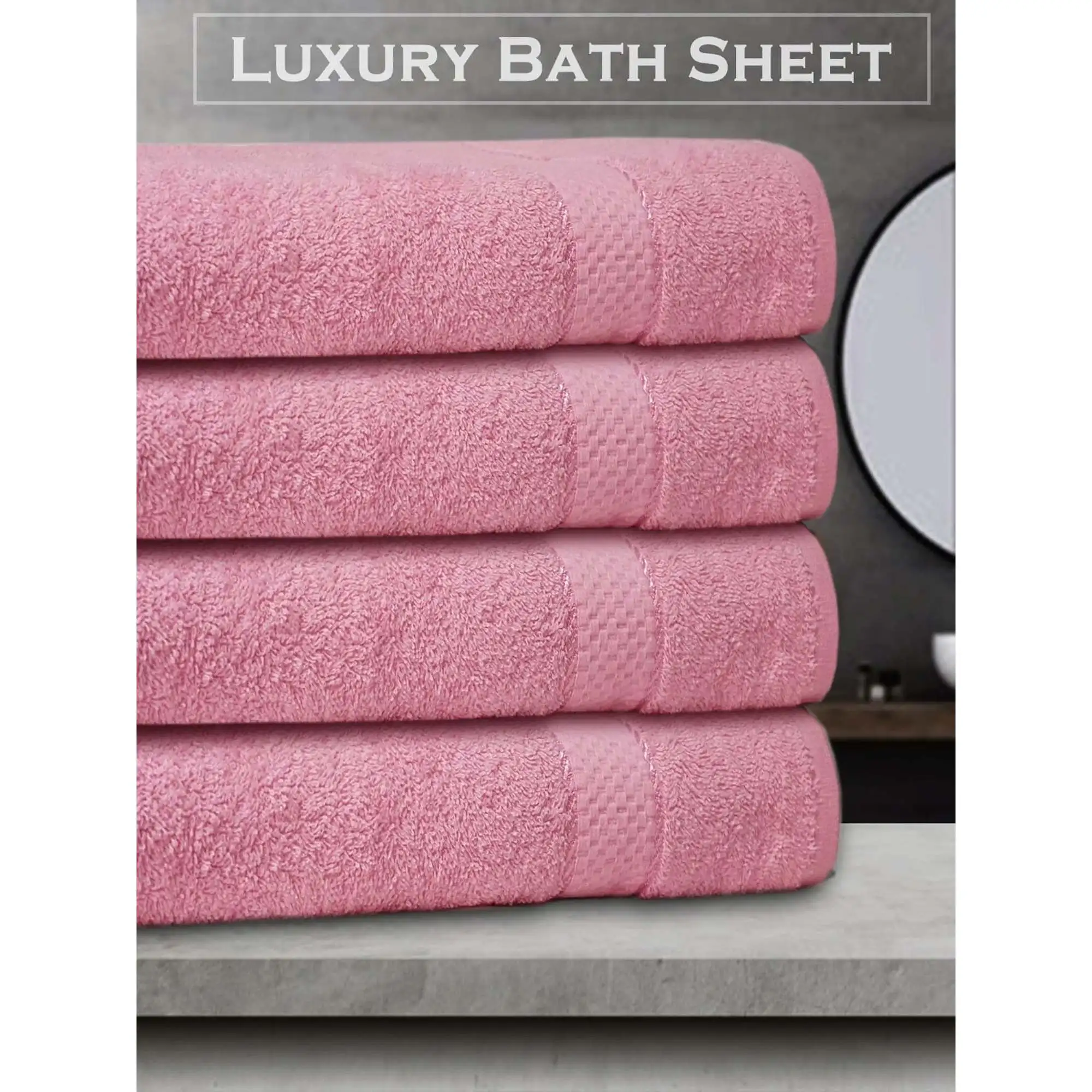 Casabella Luxury Pack Of 4 Bath Sheet 100% Egyptian Cotton Super Soft towel_Purple