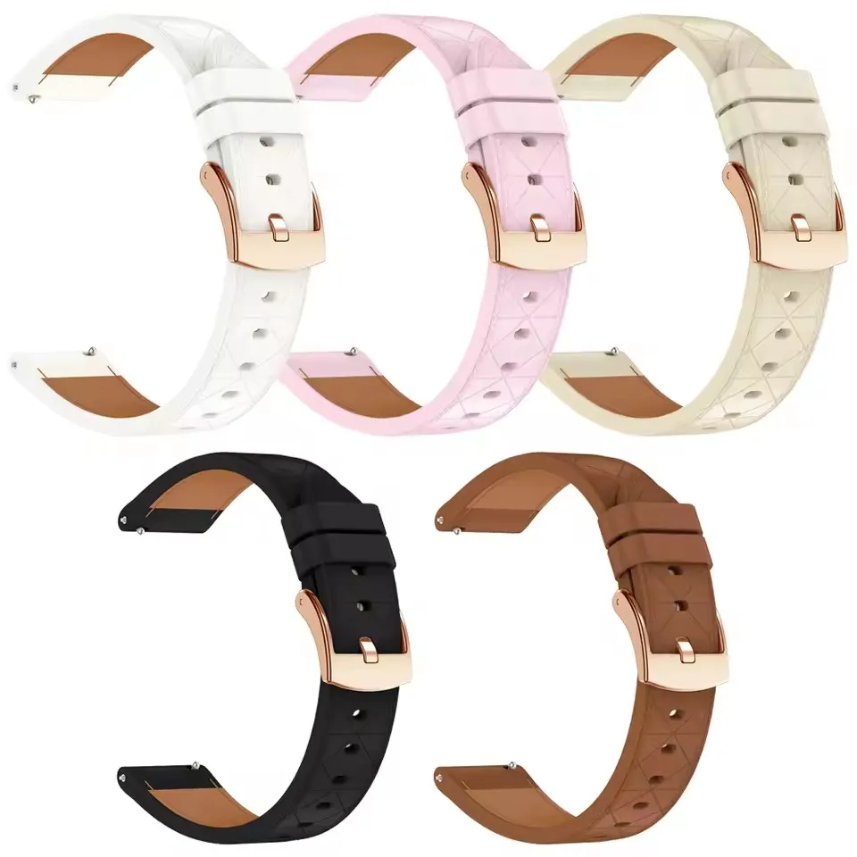 Premium PU Leather Smart Watch Strap Wristband, 18-20mm