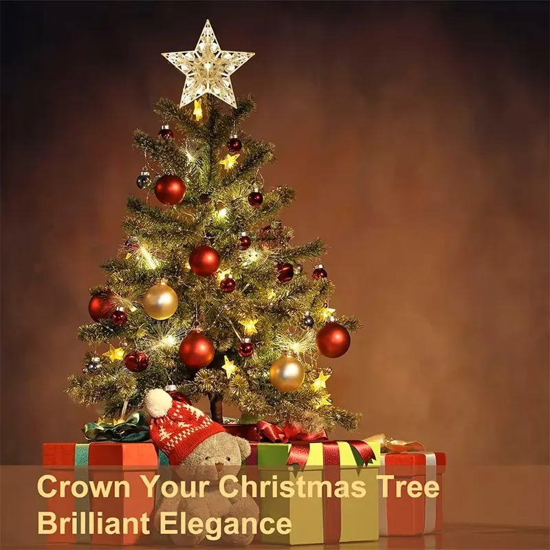 15cm Christmas LED Glowing Star Tree Topper Ornament