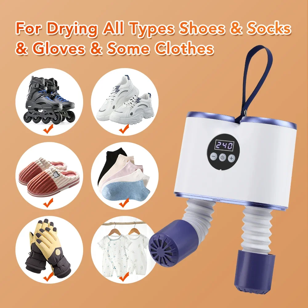 Portable Shoe Dryer with Fan Heater Intelligent Quick-Drying Ski Boot Dryer with Timer Boot Dryer for Work Boots Sneakers Socks 5
