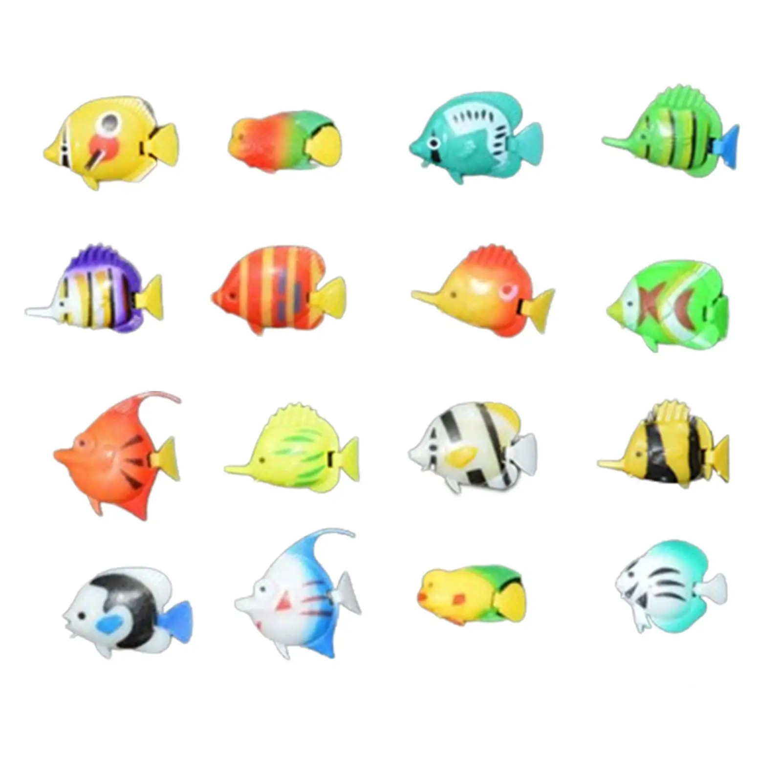 Tropical Floating Fishes Lifelike Fish Statues Set aquarium decoration For Water Filled Equipment Fish Tank Water Column Lamps 20x