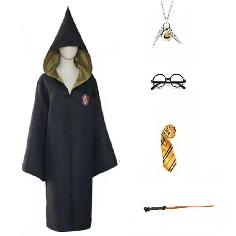 thumbnail image 1 of Disfraz de Halloween para niños y adultos, estilo Potter de la Escuela de Magia de Ravenclaw, bata de Cosplay para niños y niñas, trinchera para fiesta, 1 of 5