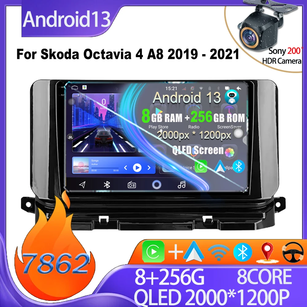 

Автомагнитола на Android 13 для Skoda Octavia 4 A8 2019-2021, Мультимедийный проигрыватель с навигацией, GPS, сенсорным экраном, разъем 2din, DVD, Mirror Link