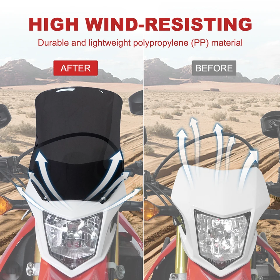 パーツ WR250R/X ZETA ADVENTURE WIND SHIELD NEW* Zeta Adventure Windshield CRF250L/300L - Langston Motorsports