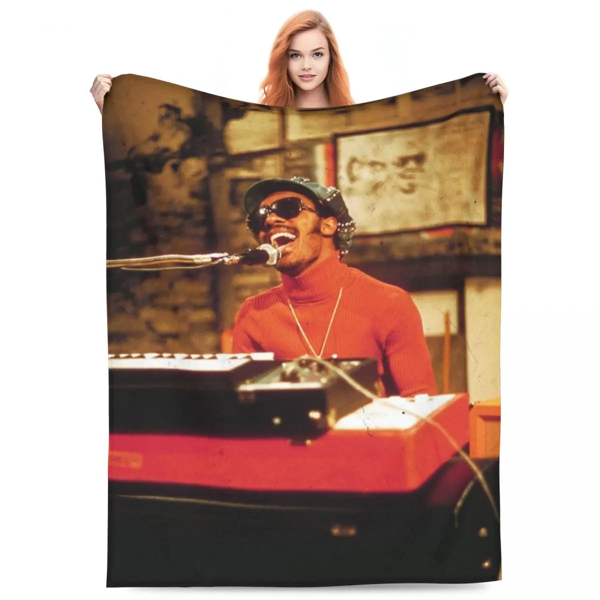 

Фланелевое Одеяло S-Stevie Wonder музыкальный певец, супермягкое покрывало для дивана, кровати, кемпинга, покрывало для дивана, покрывало для кровати